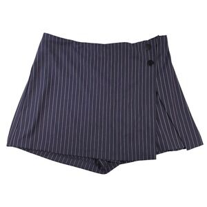 NWT Pinstripe Preppy Wrap Shorts Skort Navy Women's XL‎ SO